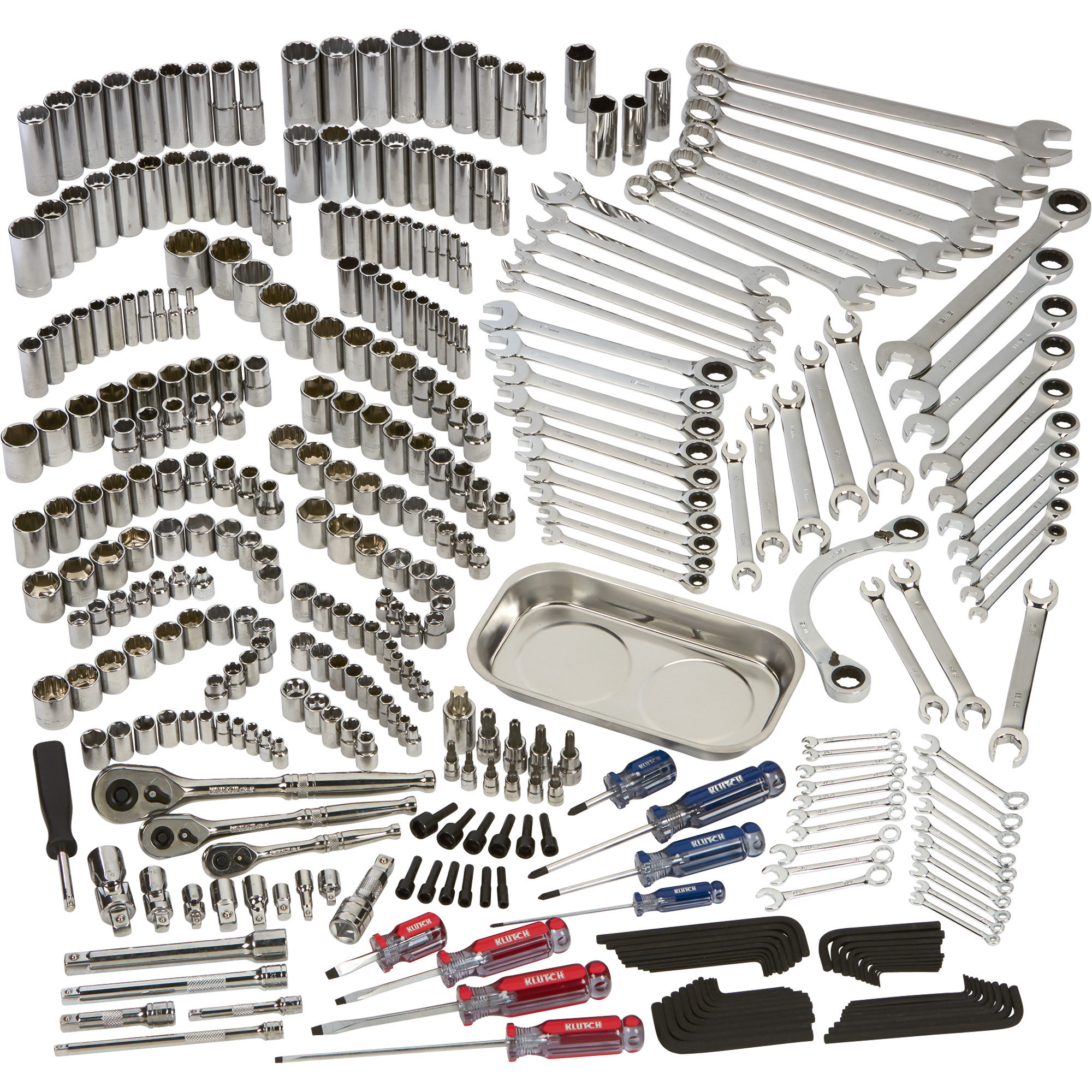 Klutch Mechanic's Tool Set, 360-Pc., 1/4in., 3/8in. & 1/2in. Drive